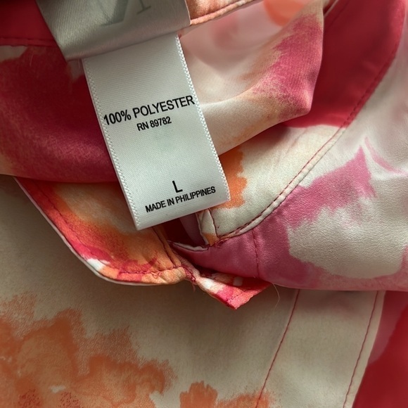 Natori Floral Short Sleeve Blouse L - Picture 6 of 6